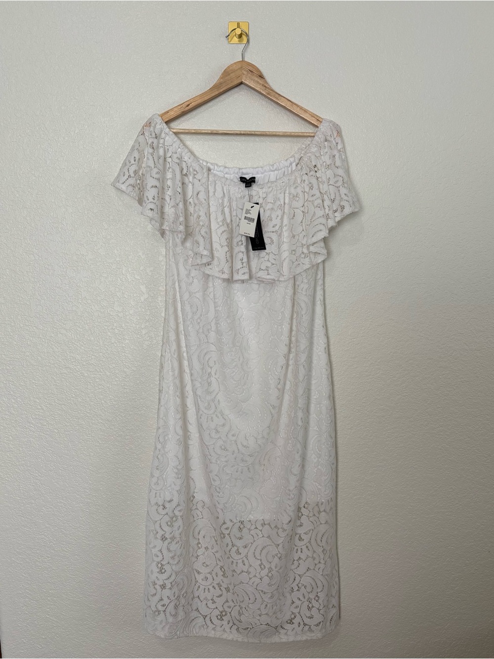 NWT Lane Bryant White Lace Off Shoulder Dress 14/16